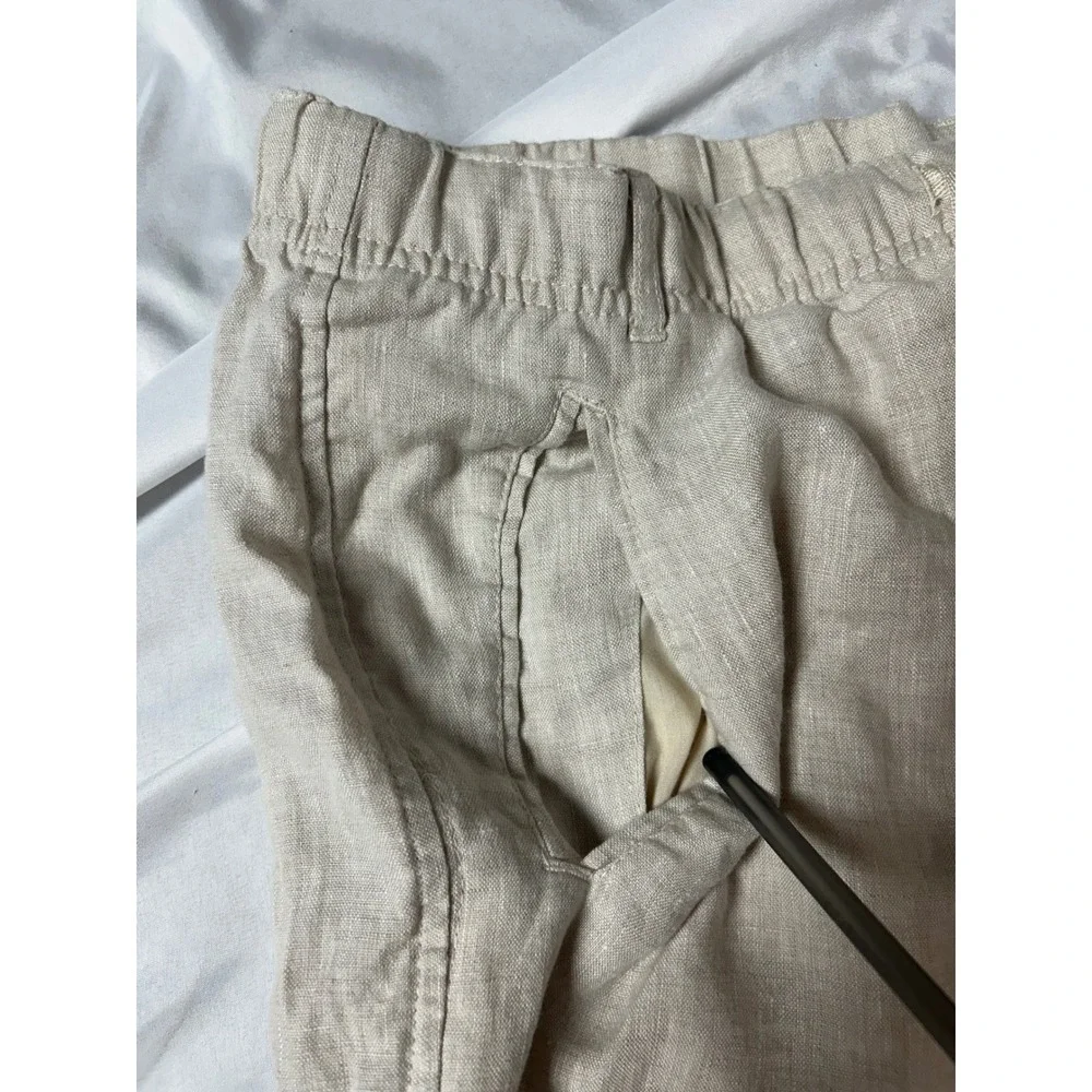 Tasso Elba Island Mens Linen Drawstring Pants Oatmeal Beige XL Tropical Summer